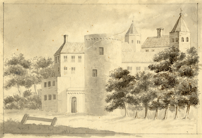 804934 Gezicht op het kasteel Everstein aan de Jutphasewetering bij Jutphaas.N.B. De gemeenten Jutphaas en Vreeswijk ...